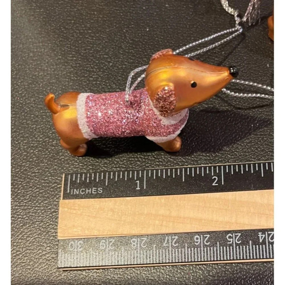 Dachshund Dog Ornaments Glitter Colorful Sweaters Mini Christmas Holiday - Picture 3 of 4